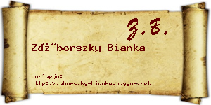 Záborszky Bianka névjegykártya