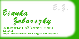 bianka zaborszky business card